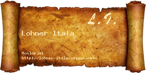 Lohner Itala névjegykártya